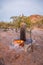 Heating water for people to douche, Xaraga Tented Camp, Damaraland, Namibia.