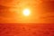 Heatwave hot sun landscape. extreme hot weather, Climate Change. Global Warming background