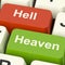 Heaven Hell Computer Keys Showing Choice