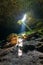 Between heaven and hell concept. The stair cave near Lovech, Bulgaria