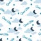 Heavenly Dreamy Nights Tranquility Sky Vector Pattern