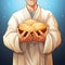 Heavenly Hands - A priest& x27;s hands holding sacramental bread