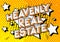 Heavenly Real Estate - Comic book style words.