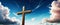 Heavenly Serenity: Christian Cross Floating in Good Friday Sky