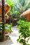 heavenly vacation on phi phi don island in thailand in a hotel with bamboo bungalow among palm trees