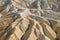 Heavily Eroded Ridges in golden canyon, Death Valley