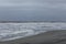 Heavily overcast skies during a storm on the coast of South Carolina, heavy surf