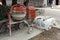 Heavily used electric concrete mixer