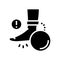 heaviness in legs flat feet glyph icon vector illustration