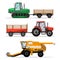 Heavy agricultural machinery for field work.