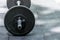 Heavy barbell on the floor of a gym studio copyspace bodybuilding weightlifting fitness power strength endurance agility workout e