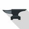 Heavy black metal anvil icon, flat style