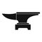 Heavy black metal anvil icon simple