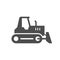 Heavy bulldozer or excavator glyph icon