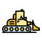 Heavy bulldozer icon color outline vector