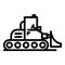 Heavy bulldozer icon, outline style