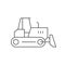 Heavy bulldozer line outline icon