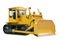 Heavy crawler bulldozer isolated