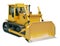 Heavy crawler bulldozer isolated