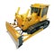 Heavy crawler bulldozer isolated