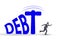 Heavy debt concept with businessman