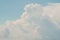 Heavy and dense cumulonimbus cloud is beautiful and soft blue sky