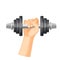 Heavy dumbbell to train muscules in strong human hand