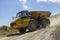 Heavy dumper truck working on a construction site