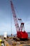 Heavy duty crane on a barge, port of Astoria OR.