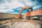 Heavy duty machinery, details of excavator building highway and loading dumper trucks