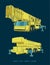 Heavy Duty Mobile Crane in Cartoon Style