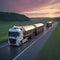 A heavy-duty truck drives along the highway and carries goods, transportation and logistics, timely delivery of goods by road,