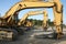 Heavy equipment lined up