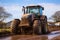 Heavy Equipment Stuck in Muddy Road.