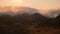 A heavy evening mist rolls over the Marin Headlands towards Fort Baker