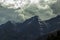 Heavy evening sky before a thunderstorm in mountains