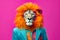 Heavy funny lion anthropomorphic bright colors, Generative AI