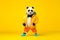 Heavy funny panda anthropomorphic bright colors, Generative AI