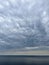 Heavy gray clouds over Baikal Lake, Russia