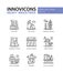 Heavy industry line design icons set