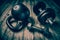 Heavy iron kettlebell - fitness concept, pinhole image