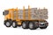 Heavy loaded logging timber truck back