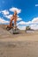 Heavy machinery for stone transport and gravel transformation for construction of a road