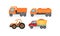 Heavy Machinery or Transport for Construction Work Vector Set