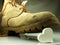 Heavy military boot trampling heart.