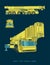 Heavy Mobile Crane in Cartoon Style