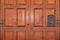 Heavy Paneled Double leaf Mahogany Hardwood Door With Iron Mailbox