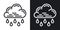 Heavy rain, shower or downpour icon for weather forecast application or widget. Cloud with raindrops. Two-tone version