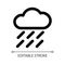 Heavy rain white linear ui icon