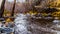 After heavy rainfall, abundant water flows through Oak Creek at Orchard Canyon